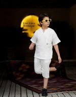 تیشرت و شلوارک بیسکویتی یقه کوبایی - Image 5