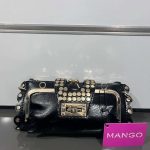 کیف مجلسی زنانه MANGO طرح Studded مشکی براق