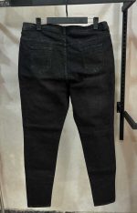 شلوار جین زنانه سایز بزرگ مدل مام‌فیت مشکی  (Distressed Black Jeans)** - Image 3