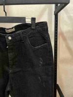 شلوار جین زنانه سایز بزرگ مدل مام‌فیت مشکی  (Distressed Black Jeans)** - Image 5