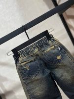 شلوار جین پسرانه مدل بگ وینتیج با نوار لوگو و سنگ‌شور خاص - Image 3